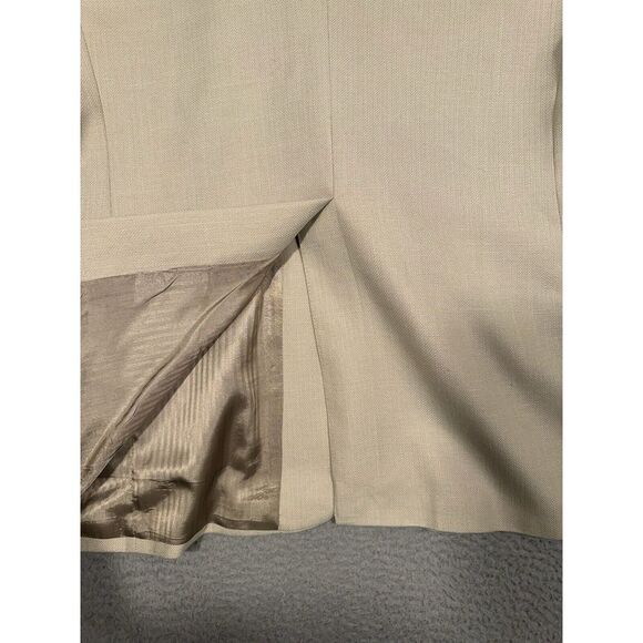 Haggar Clothing Co. Mens Suit Jacket Blazer Size 42 Long Light Beige Solid Lined - Picture 11 of 13